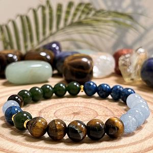 Pulsera de Piedra Natural con Cuentas de Vidrio Coloridas, Joyería de Mindfulness, Producción Propia para Mayoristas, Opción de Envío con Seguro - Product Image 4