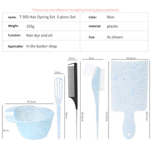 Ingrid Luxury <b>Hair</b> Dyeing Kit Professional Salon Tool Plastic Blue <b>Hair</b> Salon Oil Treatment Bowl Brush Set Sparkling <b>Powder</b> - Product Image 6