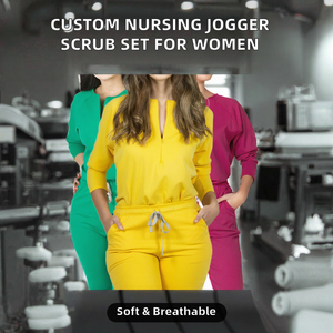 Ensemble de vêtements de travail pour infirmières NMY, personnalisable, en coton tissé respirant et confortable, sans couture - Product Image 2