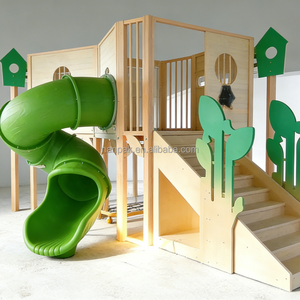 Equipo de juegos interior comercial de madera con temática de <span class=keywords><strong>casa</strong></span> <span class=keywords><strong>del</strong></span> árbol, sensorial, con tobogán y casita de juegos para niños, para cafeterías de juegos, centros comerciales y guarderías - Product Image 3