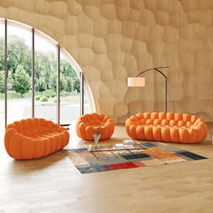 Atunus EE. UU. En stock Envío Directo Moderno 3D Panal Tela de malla Naranja Tienda Burbuja Sofá Sofás de fútbol de 3 plazas Sofá - Product Image 4