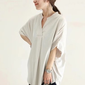 Vendita all'Ingrosso di Bluse Estive a Collo V in Poliestere in 8 Colori, Top a Maniche a Pipistrello per Donna, Abbigliamento Casual Femminile in Stock - Product Image 5