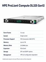 Serveur HPE ProLiant Compute DL325 Gen12 1U à socket unique avec processeur AMD EPYC et stockage évolutif
