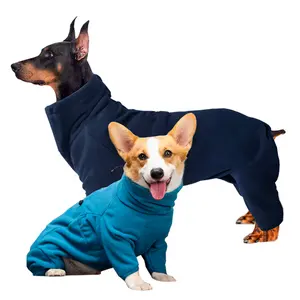 Stylish Water Repellent Warm Cosy 4 Legged Dog Apparel Warm Large Fluffy Stretch Polar Fleece Dog Clothes Jumpers Vest Coat