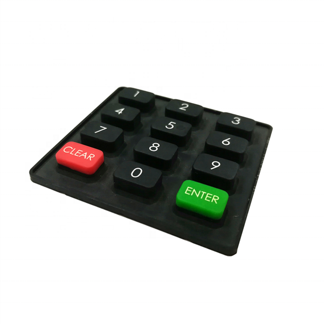 Colour Key Button Silicone Rubber Keypad Red and Green 1 Million Actuations Per Key 10 Msec. Maximum Single RSRK073104 15 Kv/mm