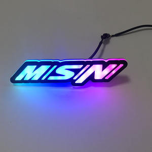 3d מותאם אישית זרימת rgb מותג המכונית פגוש תג קישוט עגלת גולף סמל סמל עבור המכונית סורג מכונית - Product Image 6