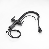 Robinet de cuisine moderne à poignée unique 3 voies avec filtre à eau, en laiton chromé, à poser sur comptoir, pour hôtel