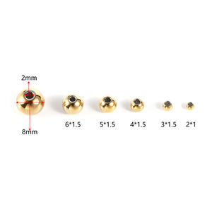 Perles en acier inoxydable plaqué or, petites perles rondes lisses, pour la fabrication de bijoux DIY, perles en vrac H1279 - Product Image 3