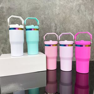 <b>Rainbow</b> Plated Underneath 20Oz Kids Tumbler With Flip <b>Top</b> Straw for Laser Engraving - Product Image 3