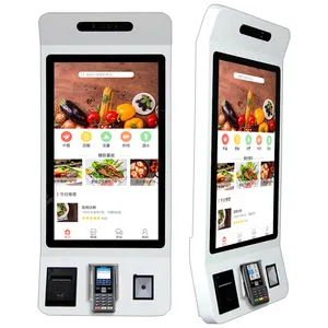 Quiosque terminal de pagamento de 21.5/24/32 polegadas, máquina de pedido de comida rápida self-service para restaurante/hotel/shopping/cinema