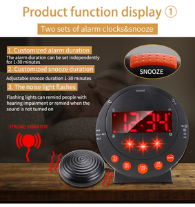 Hearing Impaired Alert Device Doorbell Signalers Bed Shaker Alarm <strong>Clock</strong> <strong>Kit</strong> with UK US EU Plug Doorbell - Product Image 2