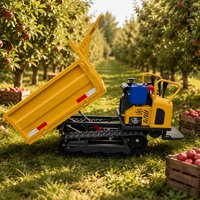 Mini chariot de transport sur chenilles en caoutchouc de 0,8 à 1,0 tonne, moteur diesel, non basculant, pour travaux de jardinage et de construction