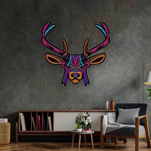 カスタマイズ可能な防水LED照明付きサイン、鹿の頭、リビングルームの壁飾り - Product Image 4