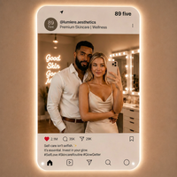 Personalisierter Sensor-Schalter LED-Spiegel-Schild im Instagram-Stil Selfie-Wandleuchte für Wohnzimmer & Villa-Dekoration