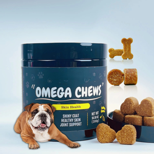 Complément alimentaire pour animaux de compagnie OEM de qualité supérieure pour une peau saine, friandises à mâcher molles 100% naturelles à l'huile de saumon avec EPA et DHA 2,5g pour chiens - Product Image 1