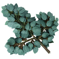 Cabang Daun Ficus Buatan untuk Dekorasi Pohon DIY, Buket Pernikahan, Karangan Bunga, dan Hiasan Dinding