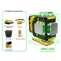 DEGLASERS 4D01-I16C Vert industriel 16 lignes Durable Fabriqué en Chine Batterie au lithium rechargeable 12V à pendule