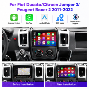 หน้าจอวิทยุ DVD ขนาด 9 นิ้ว สำหรับ Fiat Ducato 3 Peugeot Boxer 2 <span class=keywords><strong>Citroen</strong></span> <span class=keywords><strong>Jumper</strong></span> 2 ปี 2011-2022 เครื่องเล่น Android Auto พร้อมจอแสดงผลและระบบเสียง - Product Image 1