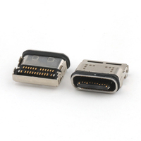 Konektor wanita, 24Pin USB C Tipe SMT tahan air USB Tipe C