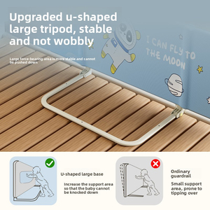 Sponda per <span class=keywords><strong>Letto</strong></span> Pieghevole per Bambini, <span class=keywords><strong>Barriera</strong></span> di Sicurezza Regolabile in Altezza per Neonati e Bambini, <span class=keywords><strong>Barriera</strong></span> Portatile Anti-Caduta <span class=keywords><strong>da</strong></span> <span class=keywords><strong>Viaggio</strong></span> - Product Image 3