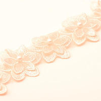 Accessoires de col en dentelle tridimensionnelle pour jupe femme, broderie double couche à six pétales, faits main, vente en gros