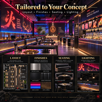 Solutions d'aménagement intérieur pour restaurants chinois écologiques avec éclairage LED clé en main pour salles à manger