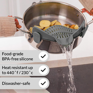 Utensilios <span class=keywords><strong>de</strong></span> cocina, herramientas, colador <span class=keywords><strong>de</strong></span> olla, colador con Clip <span class=keywords><strong>de</strong></span> silicona, <span class=keywords><strong>escurridor</strong></span> resistente al calor para verduras y fideos <span class=keywords><strong>de</strong></span> <span class=keywords><strong>Pasta</strong></span> - Product Image 4