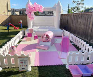 Cầu trượt lâu đài phao trắng kiểu mới, thiết bị chơi mềm, khu vui chơi trong nhà, bộ đồ chơi trẻ em, công viên giải trí, bể bóng ngoài trời - Product Image 3