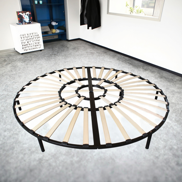 Luxury Round Bed Frame Double Style Light Master Bedroom Princess Foldable Circle Bed Frame