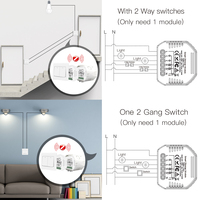Module d'interrupteur variateur de lumière Tuya Zigbee 2 voies dissimulé, mini module de contrôle à distance pour l'intensité des lumières avec contrôle vocal et temporisation
