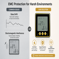Capteur de température et transmetteur d'humidité avec écran LCD, précision 0,1°C, numérique RS485