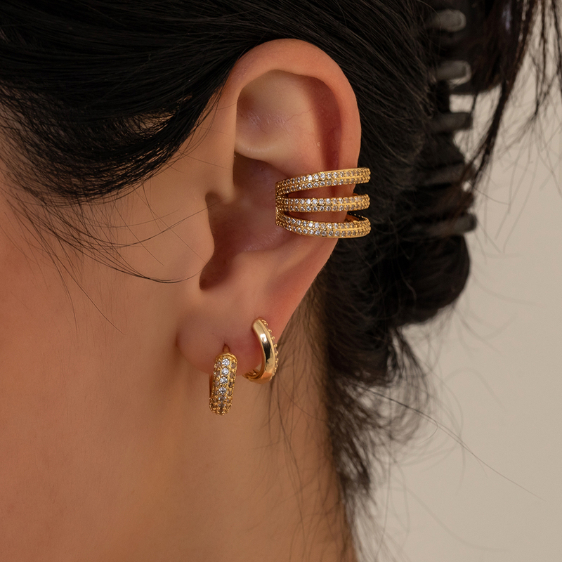 Fashion CZ Zircon Round Huggie Hoop