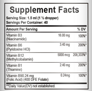 Suplementos de <span class=keywords><strong>Complejo</strong></span> de Vitamina <span class=keywords><strong>B</strong></span> Líquidos Sin GMO <span class=keywords><strong>con</strong></span> Etiqueta Personalizada, <span class=keywords><strong>con</strong></span> B12+B6+B1, <span class=keywords><strong>Niacina</strong></span> y Folato en Gotas para Adultos, 60 ml - Product Image 2