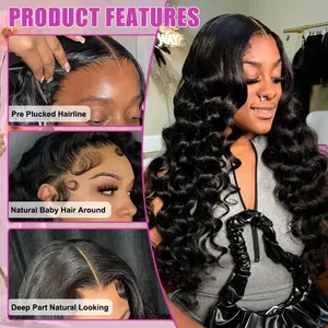 2025 <strong>New</strong> XZY Wholesale <strong>Brazilian</strong> 13x4 13x6 HD Lace Front Raw Human Hair Wigs Glueless Natural Virgin Cuticle Aligned Hair Wig - Product Image 3
