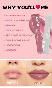 Brillo Labial Mineral de Larga Duración, Personalizado, de Marca Privada de Lujo, al por Mayor, OEM, con Brillo, Hidratante, Vegano, con Color - Product Image 4