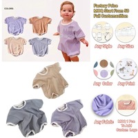 Lage minimale bestelhoeveelheid, op maat gemaakte stijl, fabrikant van effen katoenen romper, zomer baby/kleuter/kinderkleding, korte mouwen, kinderromper
