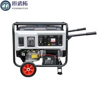Générateur d'essence portable toutes séries 3-10KW, démarrage par lanceur, AVR stabilisé, silencieux, réservoir de carburant 25L, monophasé/triphasé, usage domestique