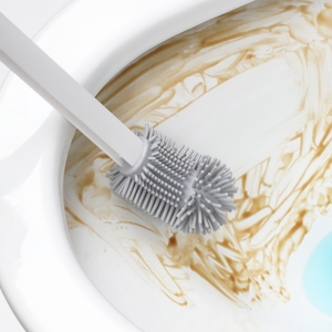 Sanga New Design and New Style Bathroom Deep Cleaning Toilet Cleaner Scrubber Soft Rubber S-shaped Elbow Toilet <b>Brush</b> - Product Image 4