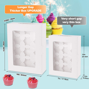 Tùy chỉnh 12 gói cupcake hộp Wit karton bakkerij gebak Muffin Cup bánh hộp tráng miệng verpakking gặp raam - Product Image 5
