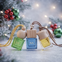 Diffuseur d'aromathérapie portable en verre suspendu pour voiture, bouteille diffuseur de parfum pour voiture à suspendre