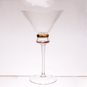 Verres à vin côtelés avec ceinture dorée, gobelets rayés en verre sans plomb, articles de bar pour mariage, fête, usage domestique - Product Image 6