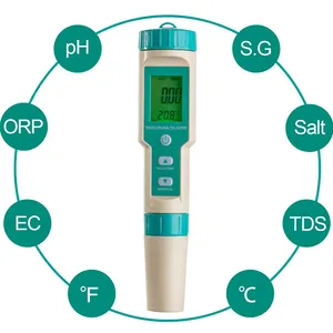 Digitale Draagbare 7 In 1 Ph Orp Zoutgehalte Tds/Ec/Temp Meter Multi Functionele Water Quality Tester