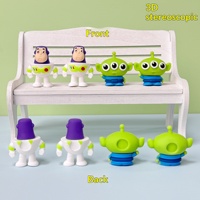 Imán de nevera 3D de PVC de silicona suave de Toy Story Buzz Lightyear, llavero, pequeño accesorio decorativo DIY