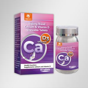 Comprimés à croquer pour adultes de marque Siqiang avec complexe de vitamine <span class=keywords><strong>D</strong></span> de <span class=keywords><strong>calcium</strong></span> vitamines antioxydantes minéraux - Product Image 1