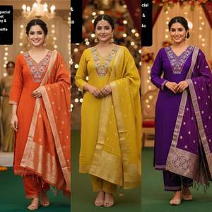 Nouvelle collection de costumes droits de créateurs, de qualité boutique premium, avec broderie traditionnelle et travail manuel Jari sur le col, pour occasions de fête, prix de gros - Product Image 3