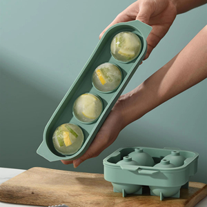 Набор из 4 силиконовых форм для льда в виде шаров для виски, экологичные, любого цвета - Product Image 1