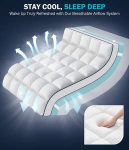 แผ่นรองนอนไมโครไฟเบอร์แบบนุ่ม 2 in 1 <span class=keywords><strong>หนา</strong></span> 3 <span class=keywords><strong>นิ้ว</strong></span> พร้อมเจลเย็นเมมโมรี่โฟมและแผ่นไมโครไฟเบอร์ - Product Image 5