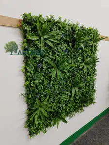 Décoration extérieure personnalisée style jungle faux mur de plantes vertes artificielles anti-uv