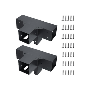 Pack de supports de pergola <span class=keywords><strong>pour</strong></span> poteaux en <span class=keywords><strong>bois</strong></span> 4x4, kit de pergola/gazebo robuste <span class=keywords><strong>pour</strong></span> cabane dans les arbres, véranda, abri de voiture - Product Image 1