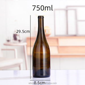 Botellas de Vidrio Ámbar para Vino Tinto de 750 ml, Color Marrón Verde Antiguo Personalizado, en Stock - Product Image 3